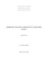 Problemi u ponašanju adolescenata: pedagoški izazov