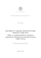 Jazz Music in Yugoslav-American Foreign Relations (1956-1974)