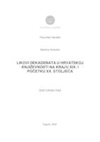 Likovi dekadenata u hrvatskoj književnosti na kraju XIX. i početku XX. stoljeća