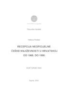 Recepcija neoficijelne češke književnosti u Hrvatskoj od 1968. do 1990.