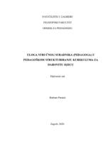 Uloga stručnog suradnika (pedagoga) u pedagoškom strukturiranju kurikuluma za darovitu djecu