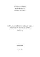 Motivacija za učenjem u srednjoj školi - primjer Gimnazija Velika Gorica