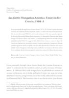 An Austro-Hungarian America: Emerson for Croatia, 1904–5