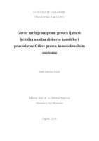 Govor mržnje naspram govora ljubavi: kritička analiza diskursa katoličke i pravoslavne Crkve prema homoseksualnim osobama