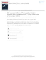 Self-Assessed Effects of Pornography Use on Personal Sex Life: Results from a Large-Scale Study of Norwegian Adults