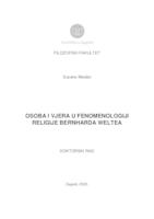 Osoba i vjera u fenomenologiji religije Bernharda Weltea