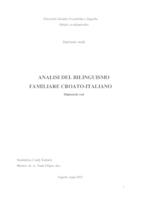 Analisi del bilinguismo familiare croato-italiano