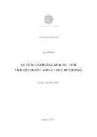 Esteticizam Oscara Wildea i književnost hrvatske moderne