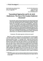 Transnational Approaches and fin de siècle Modernisms: The Case of the Croatian Modernist Movement