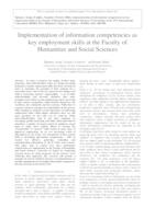 Implementation of information competencies as key employment skills at the Faculty of Humanities and Social Sciences