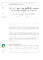Cultural societies and information needs: Croats in New Zealand