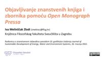 Objavljivanje znanstvenih knjiga i zbornika pomoću Open Monograph Pressa