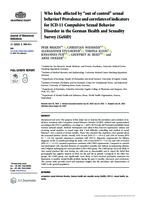 Who feels affected by “out of control” sexual behavior? Prevalence and correlates of indicators for ICD-11 Compulsive Sexual Behavior Disorder in the German Health and Sexuality Survey (GeSiD)