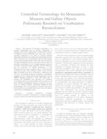 Controlled terminology for monuments, museum and gallery objects: preliminary research on vocabularies reconciliation