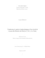 Traduction et analyse traductologique d'un extrait de la nouvelle Histoire du Pied de J. M. G. Le Clézio
