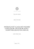 Promjenjivost glagolskih frazema u engleskom i hrvatskom jeziku