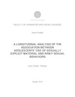 Longitudinalna analiza povezanosti uporabe seksualno eksplicitnih sadržaja i rizičnih seksualnih ponašanja među adolescentima