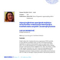 prikaz prve stranice dokumenta Utjecaj knjižničara specijalnih knjižnica na korisničko vrednovanje informacija o kvaliteti zraka vanjskih i unutarnjih prostora