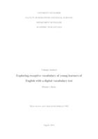 prikaz prve stranice dokumenta Exploring receptive vocabulary of young learners of English with a digital vocabulary test