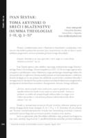 prikaz prve stranice dokumenta Ivan Šestak: Toma Akvinski o sreći i blaženstvu: (Summa theologiae I–II, q. 1–5)