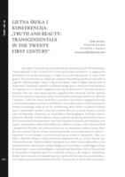 prikaz prve stranice dokumenta Ljetna škola i konferencija: „Truth and Beauty: Transcendentals in the Twenty First Century” 