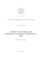 prikaz prve stranice dokumenta History of art music and musicology in Kosovo from 1945 to 2020