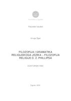 prikaz prve stranice dokumenta Filozofija i gramatika religijskoga jezika – filozofija religije D. Z. Phillipsa