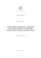 prikaz prve stranice dokumenta Društvene odrednice namjere ostanka mladih u ruralnim područjima Republike Hrvatske