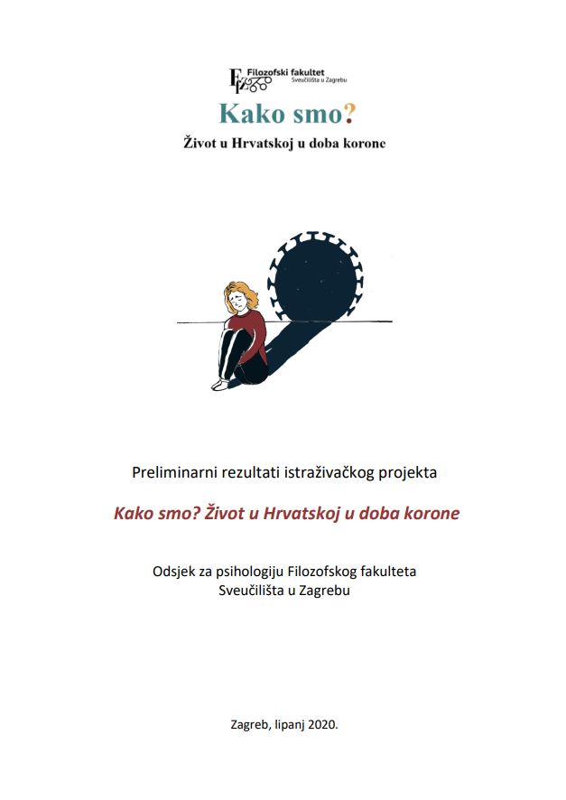 prikaz prve stranice dokumenta Kako smo? Život u Hrvatskoj u doba korone : Preliminarni rezultati istraživačkog projekta