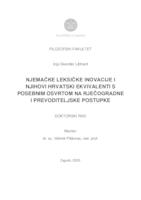 prikaz prve stranice dokumenta Njemačke leksičke inovacije i njihovi hrvatski ekvivalenti s posebnim osvrtom na rječogradne i prevoditeljske postupke