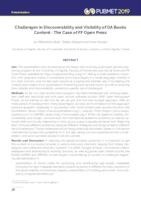 prikaz prve stranice dokumenta Challenges in Discoverability and Visibility of OA Book Content : the Case of FF Open Press