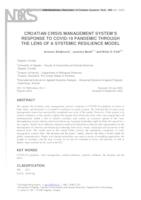 prikaz prve stranice dokumenta Croatian Crisis Management System’s Response to Covid-19 Pandemic through the Lens of a Systemic Resilience Model