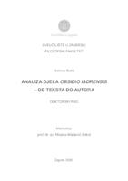 prikaz prve stranice dokumenta Analiza djela Obsidio Iadrensis – od teksta do autora