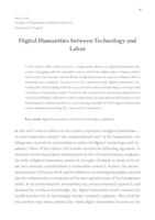 prikaz prve stranice dokumenta Digital Humanities between Technology and Labor