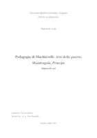 prikaz prve stranice dokumenta Pedagogia di Machiavelli: Arte della guerra, Mandragola, Principe