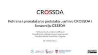 prikaz prve stranice dokumenta Pohrana i pronalaženje podataka u arhivu CROSSDA i konzorciju CESSDA