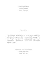 prikaz prve stranice dokumenta Djelovanje Komisije za očuvanje tradicija, povijesnu valorizaciju i izučavanja NOB-a te izdavačku djelatnost SUBNOR Hrvatske 1949.-1990.