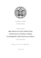 prikaz prve stranice dokumenta Melankolija kao narativna strategija otpora u prozi suvremenih hrvatskih autorica