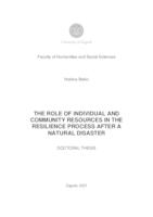 prikaz prve stranice dokumenta The role of individual and community resources in the resilience process after a natural disaster