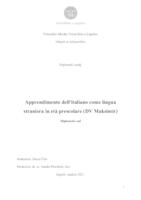 prikaz prve stranice dokumenta Apprendimento dell'italiano come lingua straniera in età prescolare (DV Maksimir)