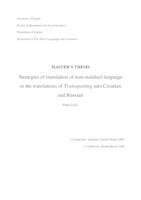 prikaz prve stranice dokumenta Strategies of translation of non-standard language in the translations of Trainspotting into Croatian and Russian