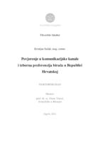 prikaz prve stranice dokumenta Povjerenje u komunikacijske kanale i izborna preferencija birača u Republici Hrvatskoj