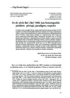 prikaz prve stranice dokumenta Fin de siècle Beč i Beč 1900. kao historiografski problem: pristupi, paradigme, rasprave