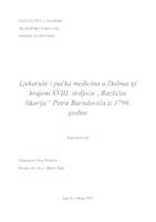 prikaz prve stranice dokumenta Ljekaruše i pučka medicina u Dalmaciji krajem XVIII. stoljeća: "Različite likarije" Petra Bartulovića iz 1799. godine