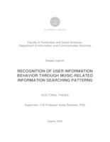 prikaz prve stranice dokumenta Recognition of user information behavior through music-related information searching patterns