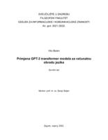 prikaz prve stranice dokumenta Primjena GPT-3 transformer modela za računalnu obradu jezika