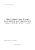 prikaz prve stranice dokumenta Analiza lika Emme Bovary kroz prizmu avanturističke i romantičarske književnosti