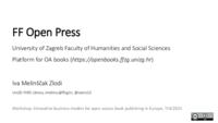 prikaz prve stranice dokumenta FF Open Press : University of Zagreb Faculty of Humanities and Social Sciences platform for OA books