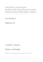 prikaz prve stranice dokumenta Tehnološke i funkcionalne karakteristike keramičkog materijala s lokaliteta Koprivnička Rijeka - Rudina