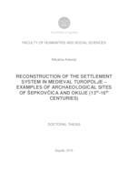 prikaz prve stranice dokumenta Reconstruction of the settlement system in medieval Turopolje
